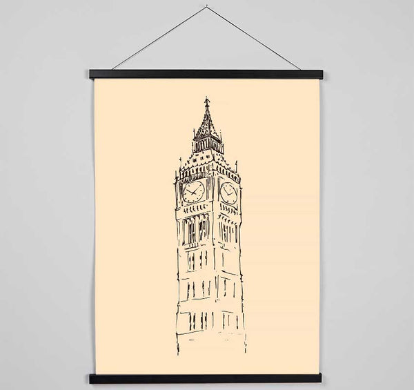 Big Ben Sketch 1 Hanging Poster - Wallart-Direct UK