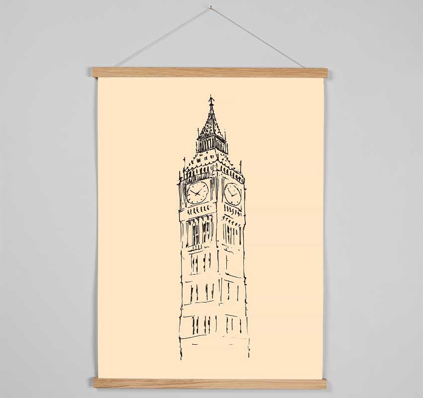 Big Ben Sketch 1 Hanging Poster - Wallart-Direct UK