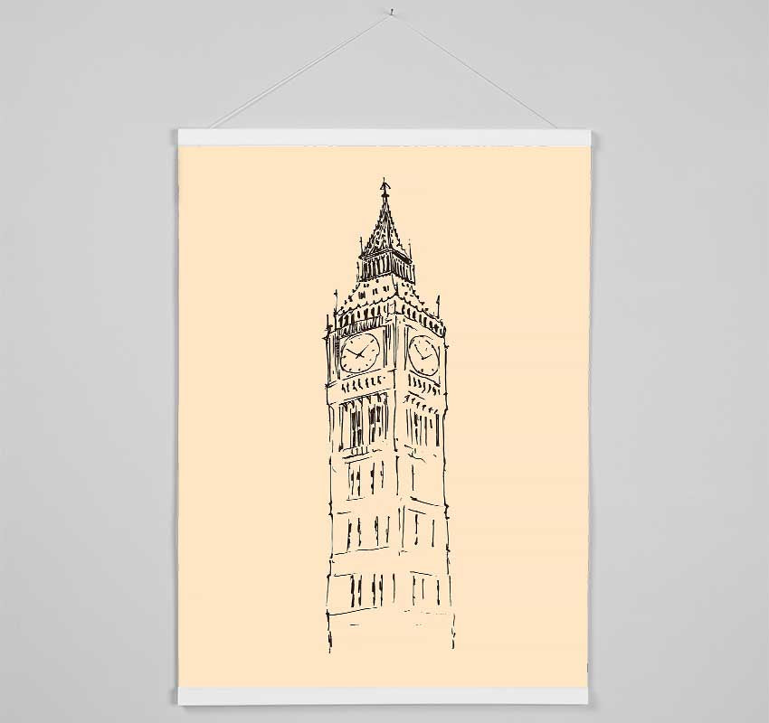 Big Ben Sketch 1 Hanging Poster - Wallart-Direct UK