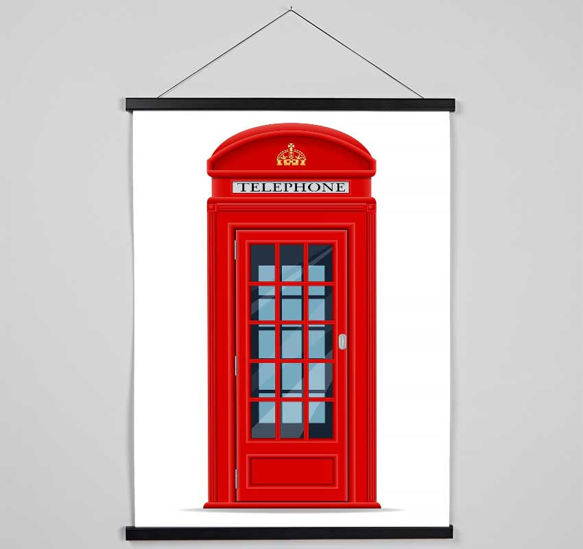 Red Phone Box Hanging Poster - Wallart-Direct UK