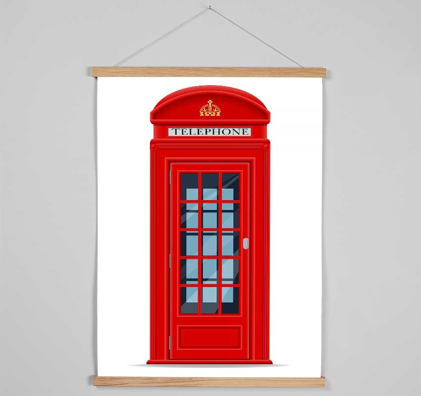 Red Phone Box Hanging Poster - Wallart-Direct UK