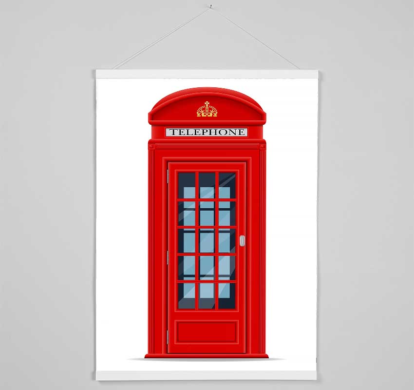 Red Phone Box Hanging Poster - Wallart-Direct UK