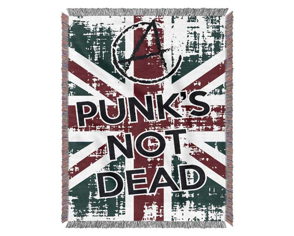 Punks Not Dead Woven Blanket