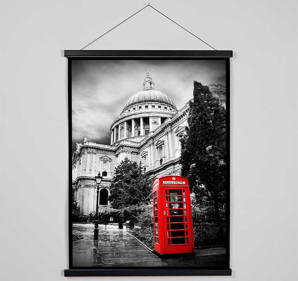 St Pauls Red Phone Box Hanging Poster - Wallart-Direct UK