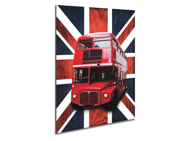 Red Bus On The British Flag