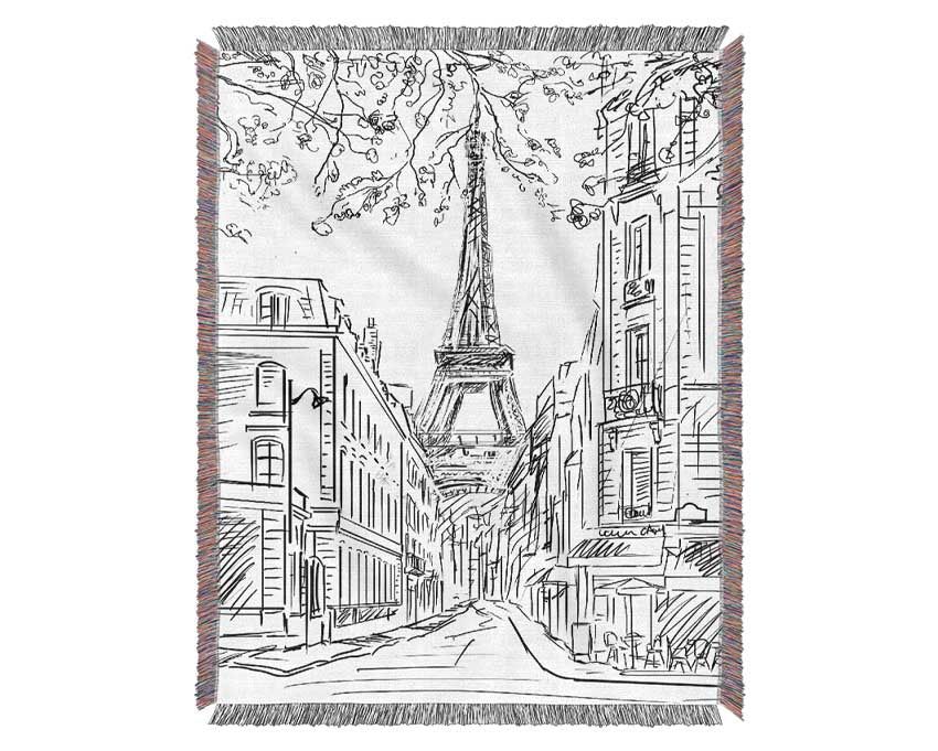 Eiffel Tower Streets 1 Woven Blanket