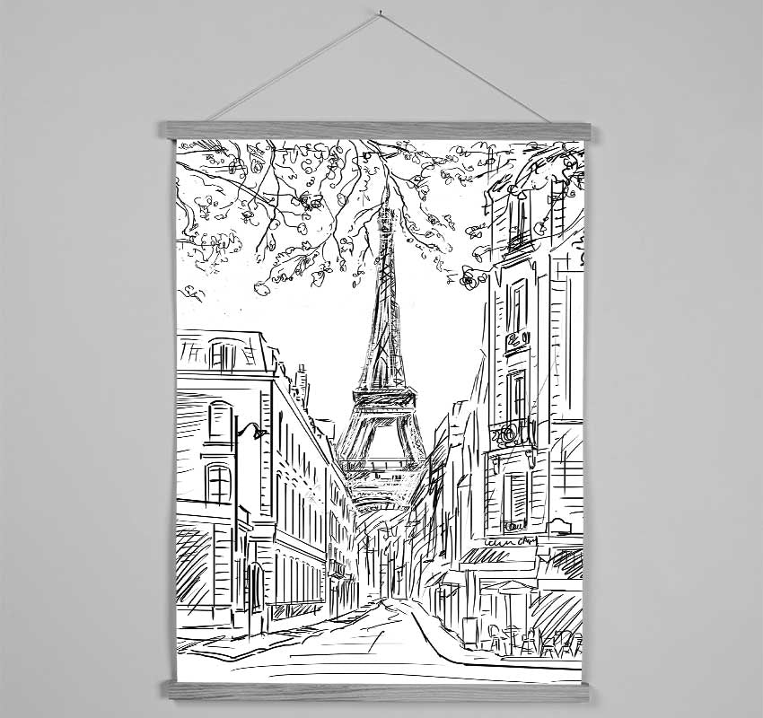 Eiffel Tower Streets 1 Hanging Poster - Wallart-Direct UK