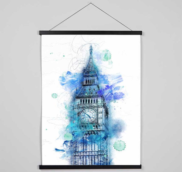 Watercolour Big Ben 1 Hanging Poster - Wallart-Direct UK