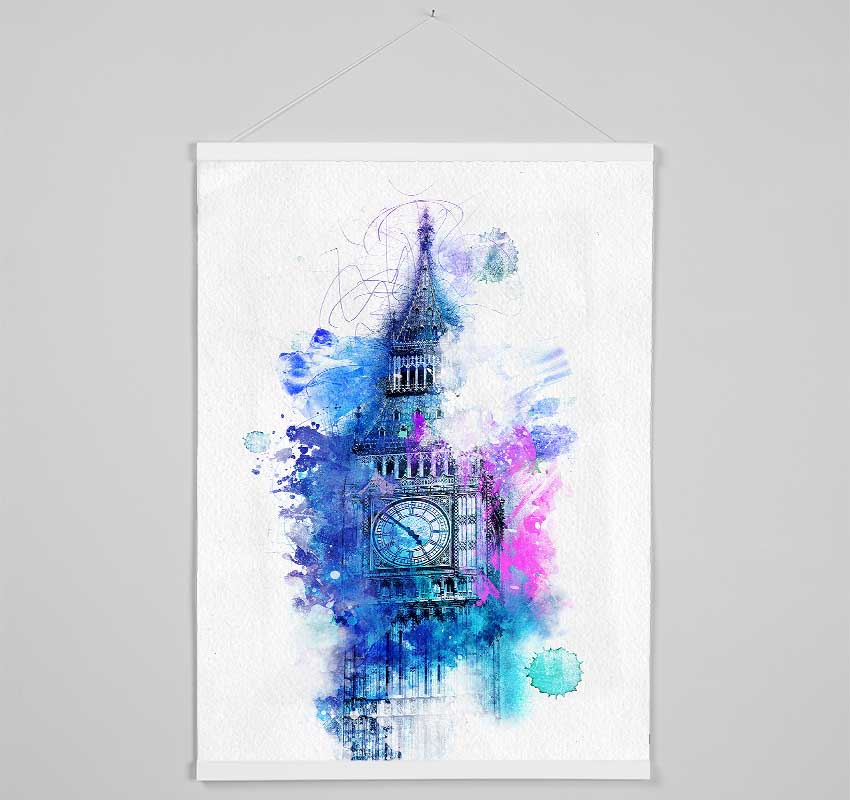 Watercolour Big Ben 2 Hanging Poster - Wallart-Direct UK