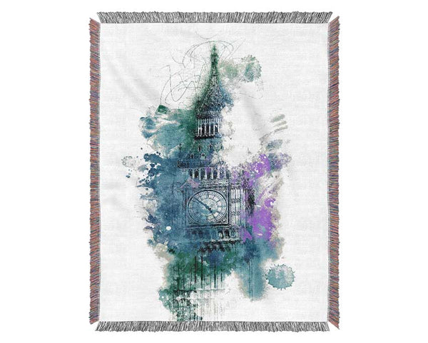 Watercolour Big Ben 3 Woven Blanket