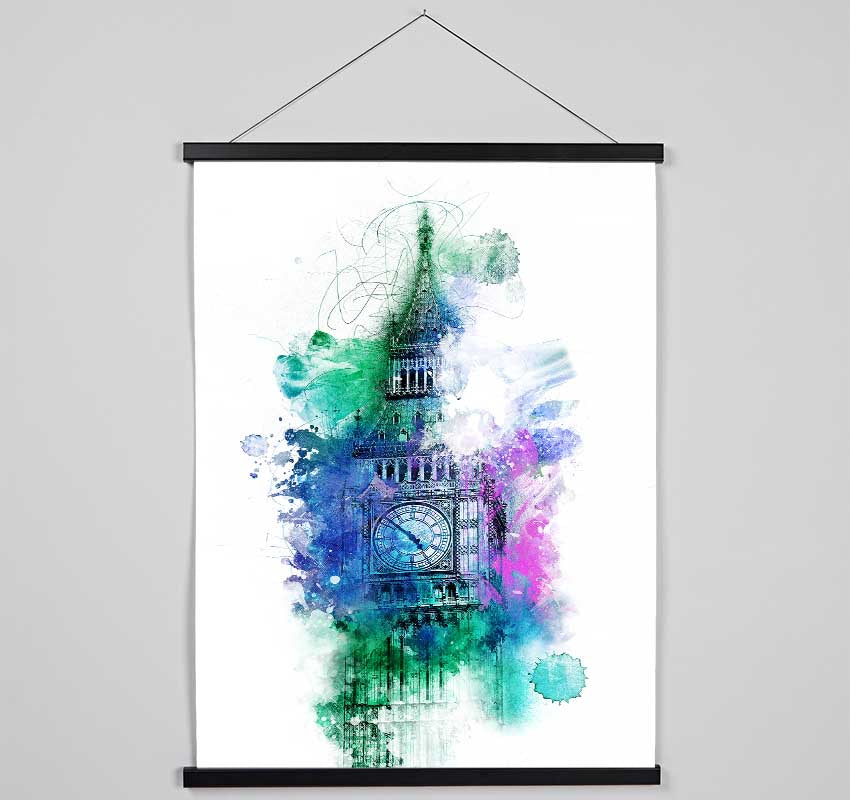 Watercolour Big Ben 3 Hanging Poster - Wallart-Direct UK