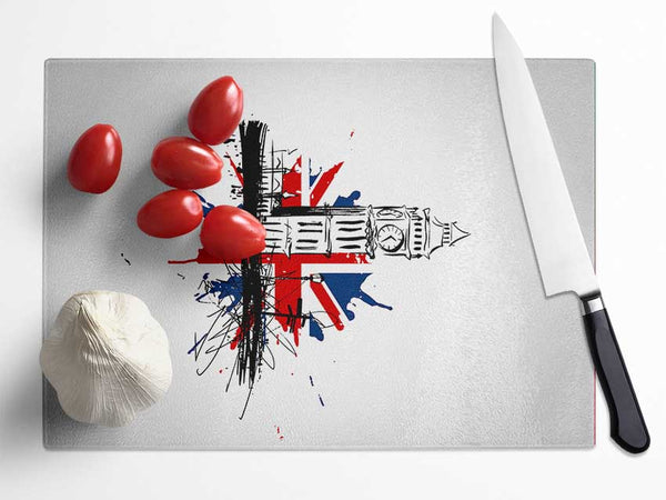 Union Jack Splash Glass Chopping Board