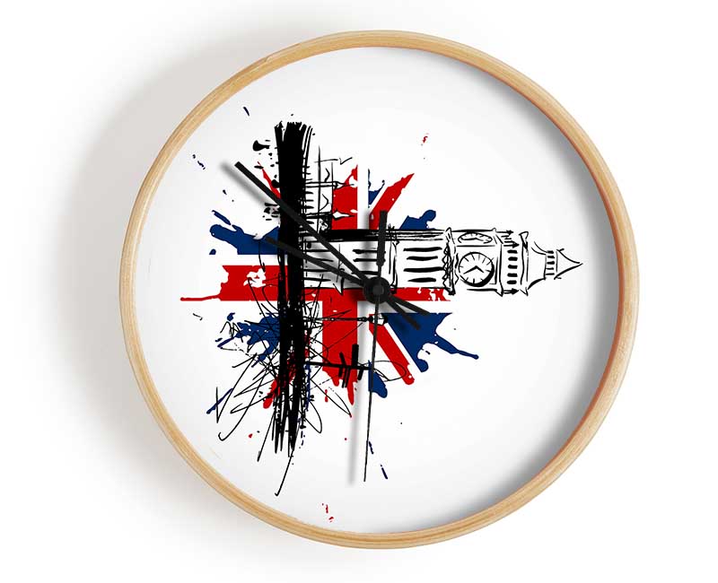 Union Jack Splash Clock - Wallart-Direct UK