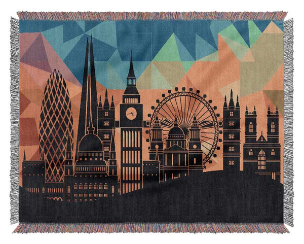 Rainbow London Splash 4 Woven Blanket