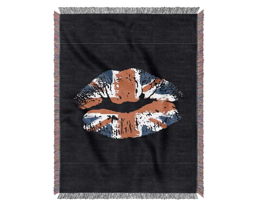 British Flag Lips Woven Blanket