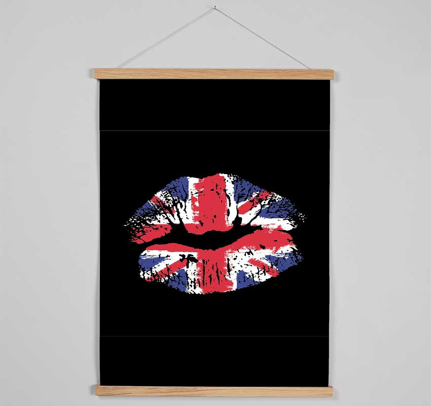 British Flag Lips Hanging Poster - Wallart-Direct UK