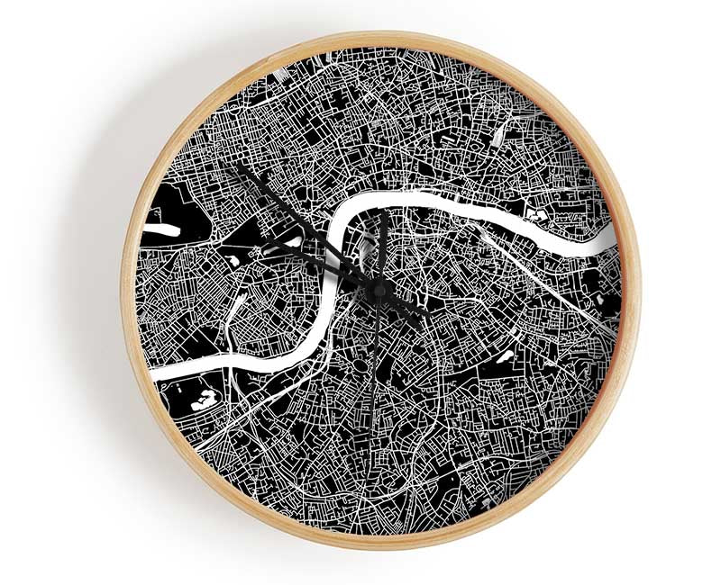 The Map Of London Thames 5 Clock - Wallart-Direct UK