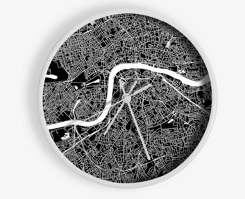 The Map Of London Thames 5 Clock - Wallart-Direct UK