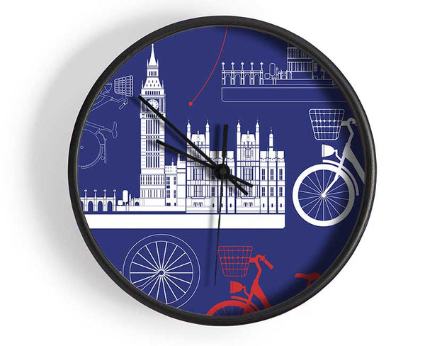 Cycling Around The City Clock - Wallart-Direct UK