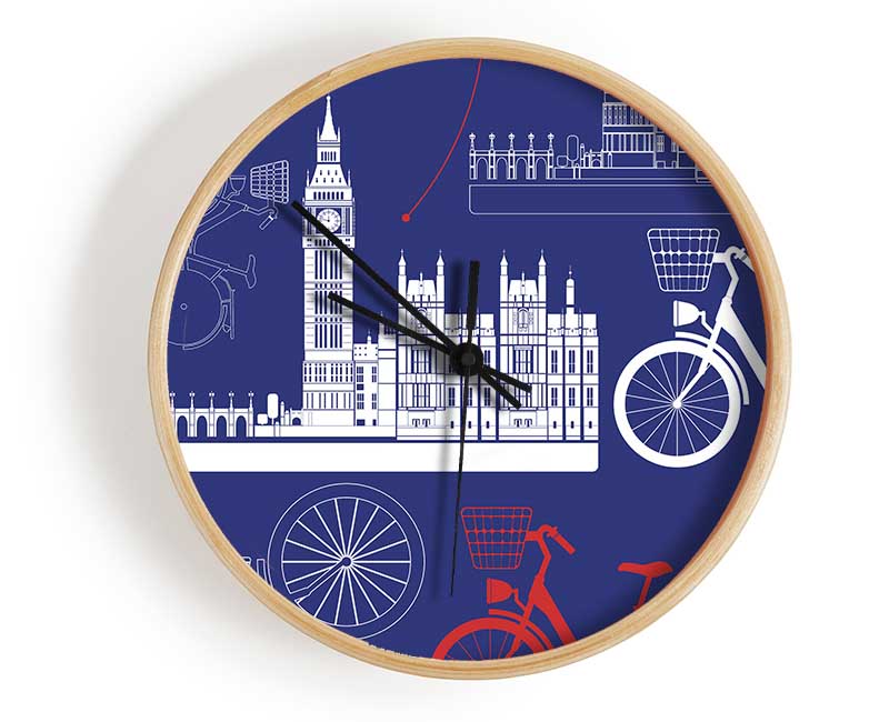 Cycling Around The City Clock - Wallart-Direct UK