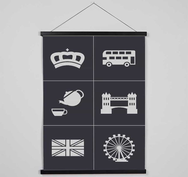 Attractions Of The City 1 Hanging Poster - Wallart-Direct UK