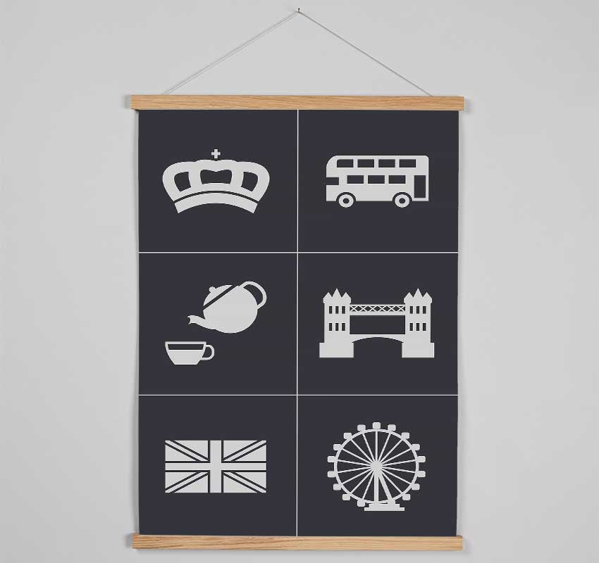 Attractions Of The City 1 Hanging Poster - Wallart-Direct UK