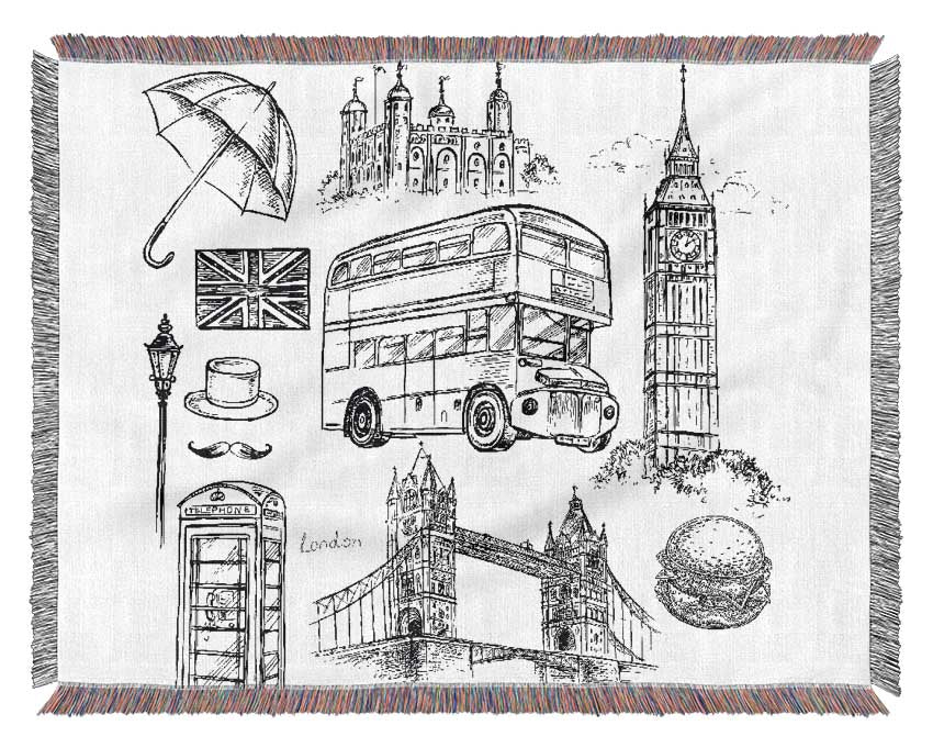 Attractions Of The City 9 Woven Blanket