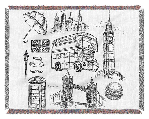 Attractions Of The City 9 Woven Blanket