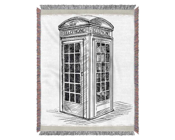 Phone Box Outline Woven Blanket