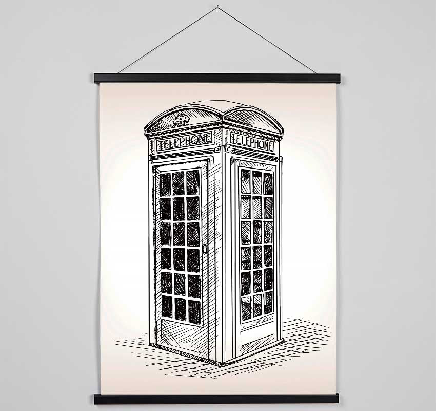 Phone Box Outline Hanging Poster - Wallart-Direct UK