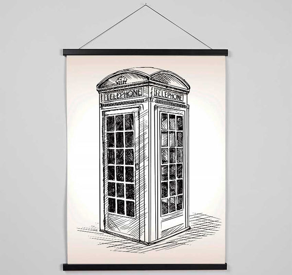 Phone Box Outline Hanging Poster - Wallart-Direct UK