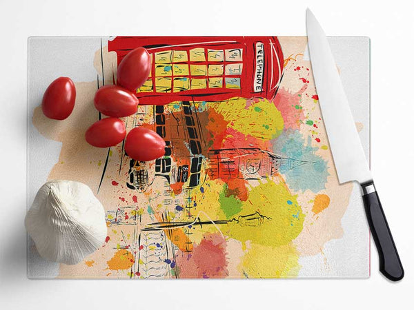 Funky Iconic City Glass Chopping Board