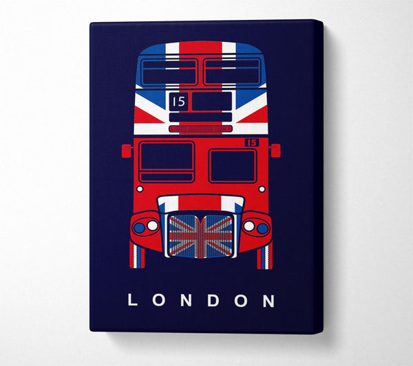 Picture of English Flag On A London Red Bus Canvas Print Wall Art