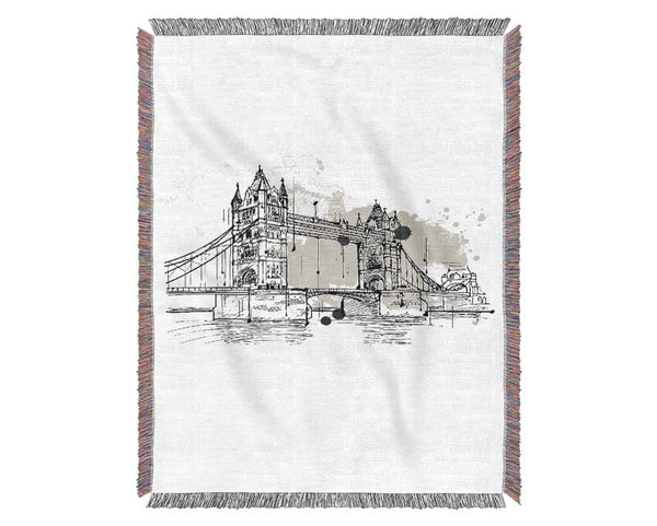 Tower Bridge Outline 6 Woven Blanket