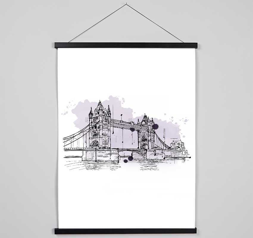 Tower Bridge Outline 6 Hanging Poster - Wallart-Direct UK