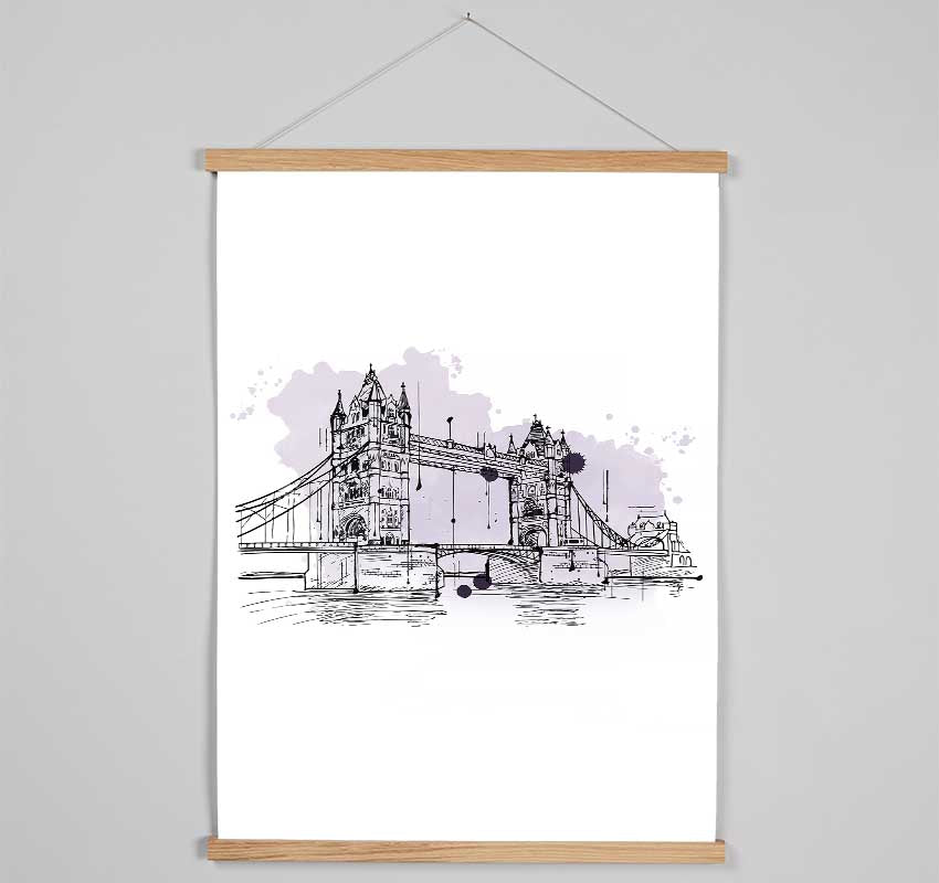 Tower Bridge Outline 6 Hanging Poster - Wallart-Direct UK