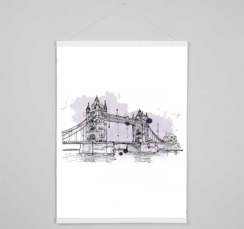 Tower Bridge Outline 6 Hanging Poster - Wallart-Direct UK