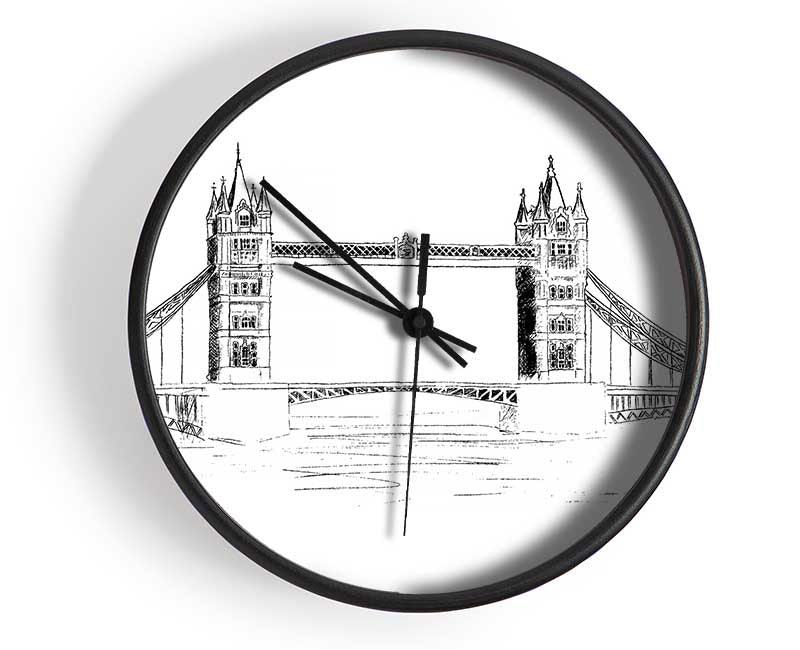 Tower Bridge Outline 4 Clock - Wallart-Direct UK