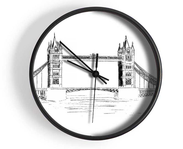 Tower Bridge Outline 4 Clock - Wallart-Direct UK