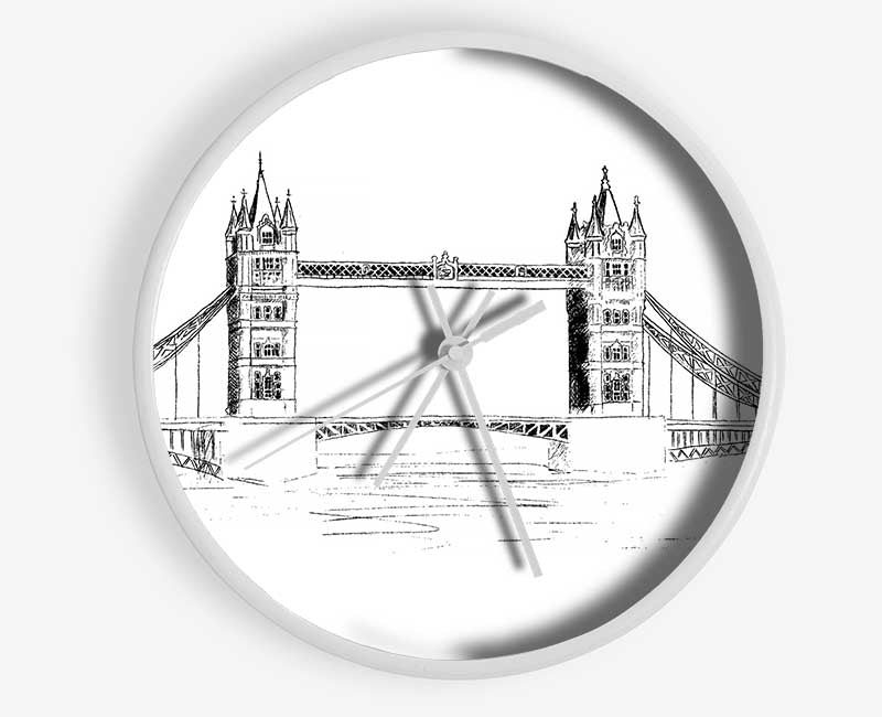 Tower Bridge Outline 4 Clock - Wallart-Direct UK