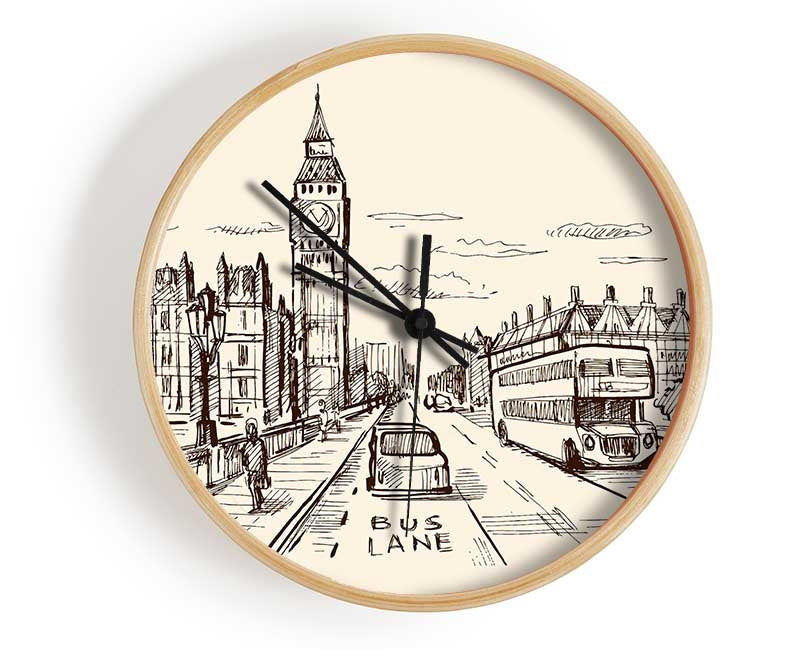 London Street Outline 1 Clock - Wallart-Direct UK