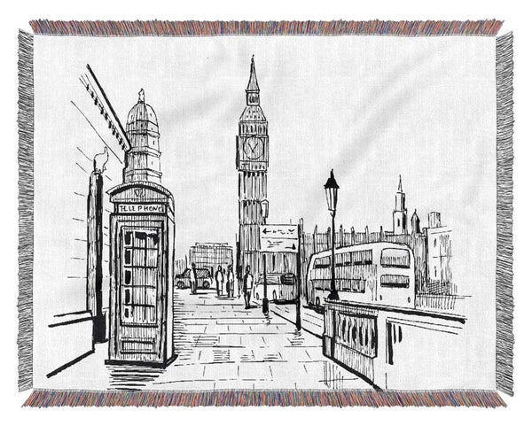 London Street Outline 2 Woven Blanket