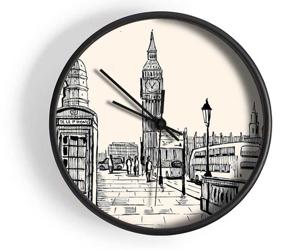 London Street Outline 2 Clock - Wallart-Direct UK