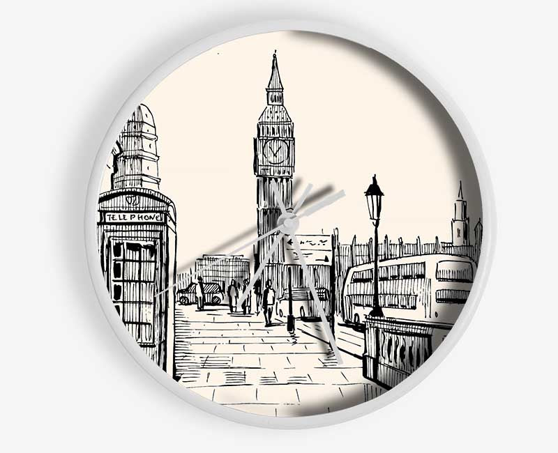 London Street Outline 2 Clock - Wallart-Direct UK