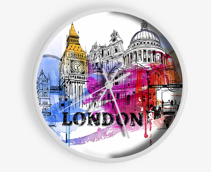 London Iconic Places Clock - Wallart-Direct UK