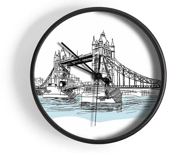 Tower Bridge Outline 3 Clock - Wallart-Direct UK