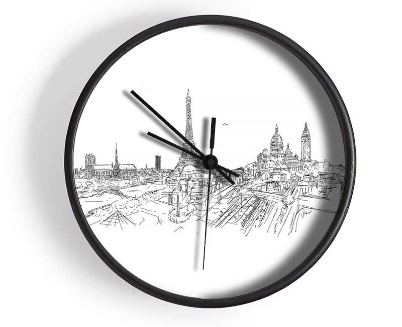 Eiffel Tower Over The City 11 Clock - Wallart-Direct UK