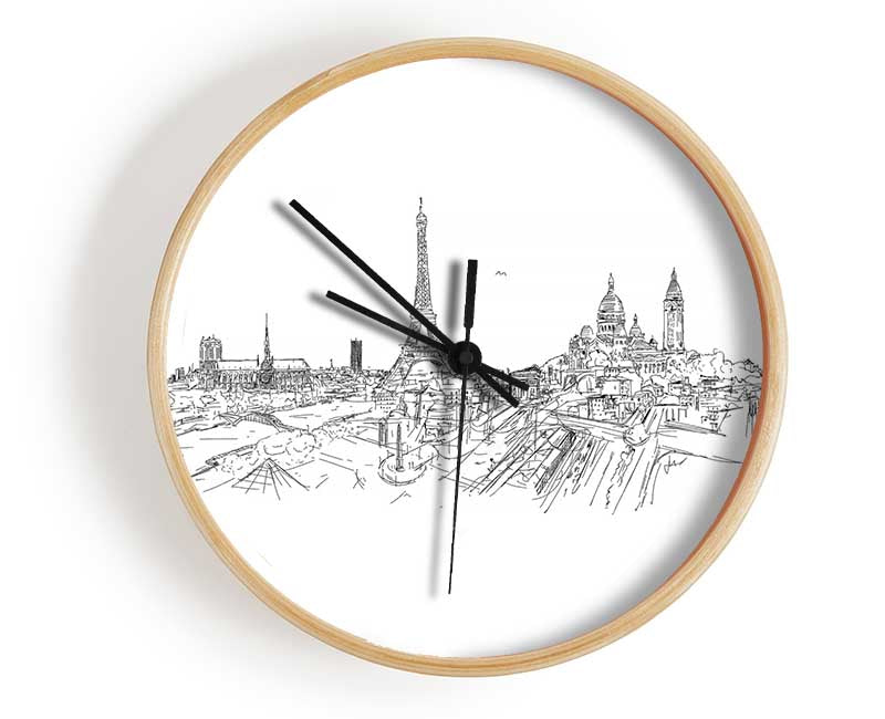 Eiffel Tower Over The City 11 Clock - Wallart-Direct UK