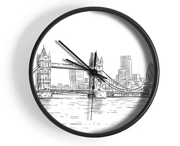 Tower Bridge Outline 1 Clock - Wallart-Direct UK