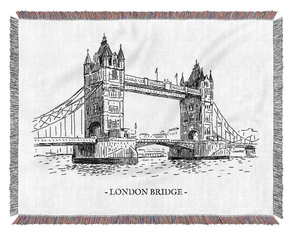 London Bridge Outline Woven Blanket